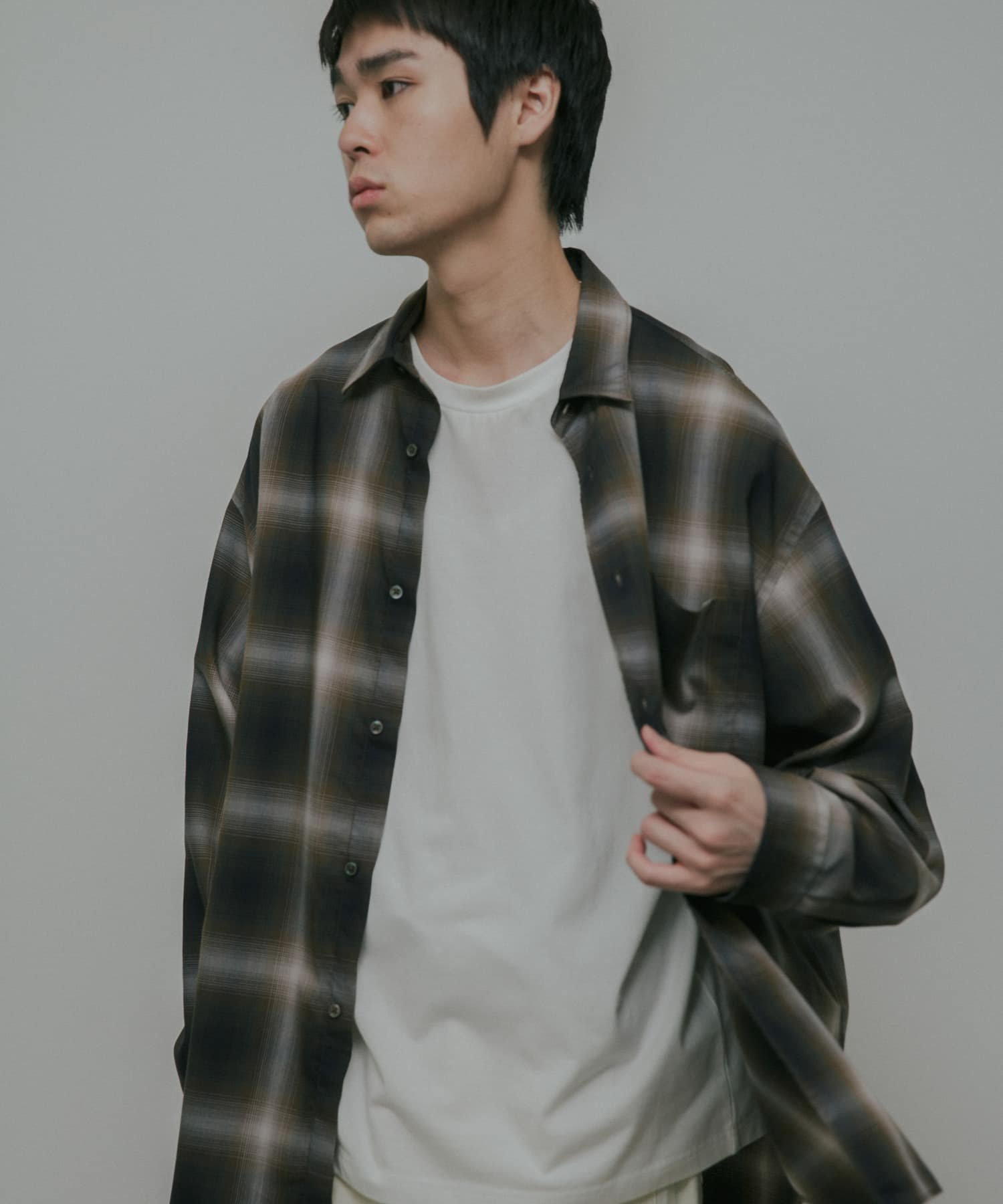 URBAN RESEARCH DOORS T/R Hombre Plaid Shirts アーバンリサーチドアーズ トップス シャツ・ブラウス ブラウン グレー【送料無料】