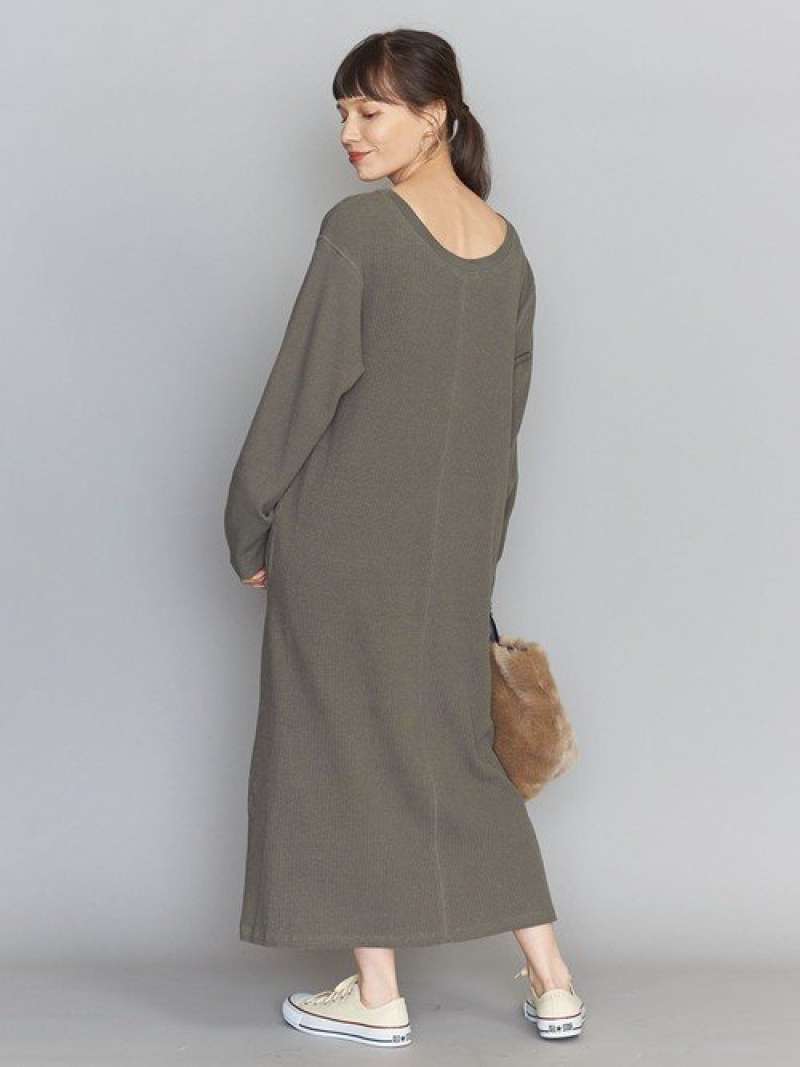 【SALE／83%OFF】BEAUTY&YOUTH UNITED ARROWS BY ワッフルロングワンピース ◆ ユナイテッドアローズ アウトレット ワンピース・ドレス その他のワンピース・ドレス カーキグリーン グレー ベージュのサムネイル