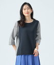 BEAMS HEART WOMEN BEAMS HEART / ワッフル*ストライプ プルオーバー ビームス ハート トップス カットソー・Tシャツ グレー ホワイト ネイビー【送料無料】 3