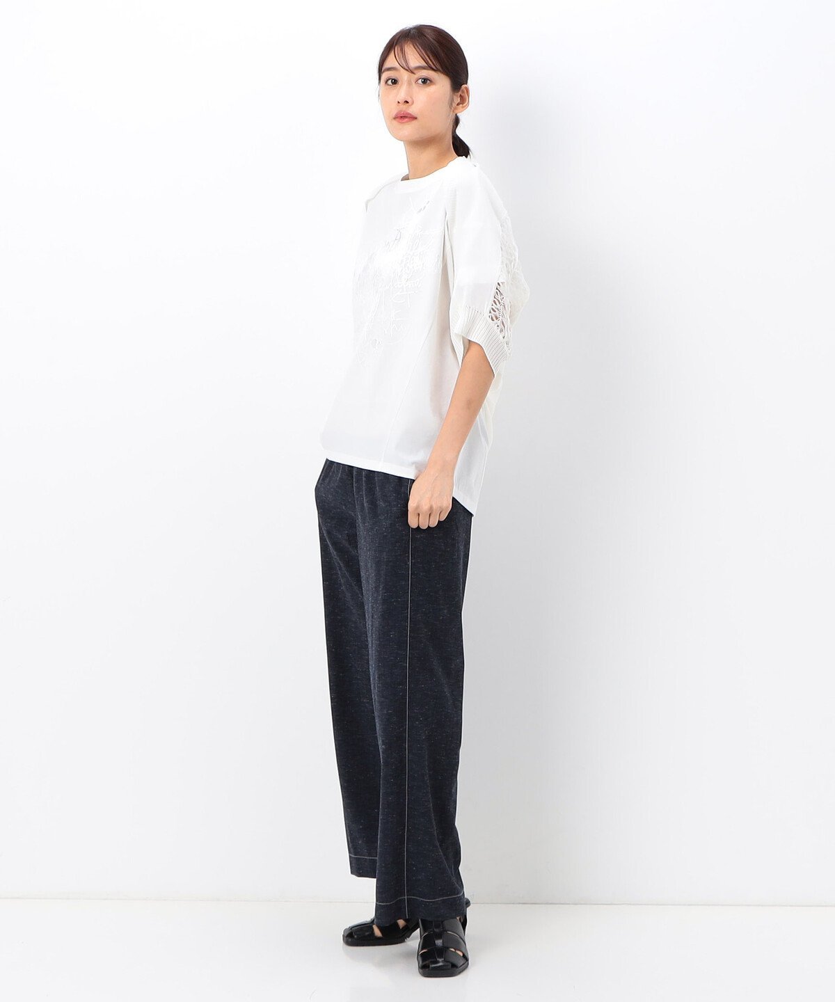 【SALE／60%OFF】Gabardine K.T 紙ニット ヘアピンレース編みボレロ コムサ トップ...