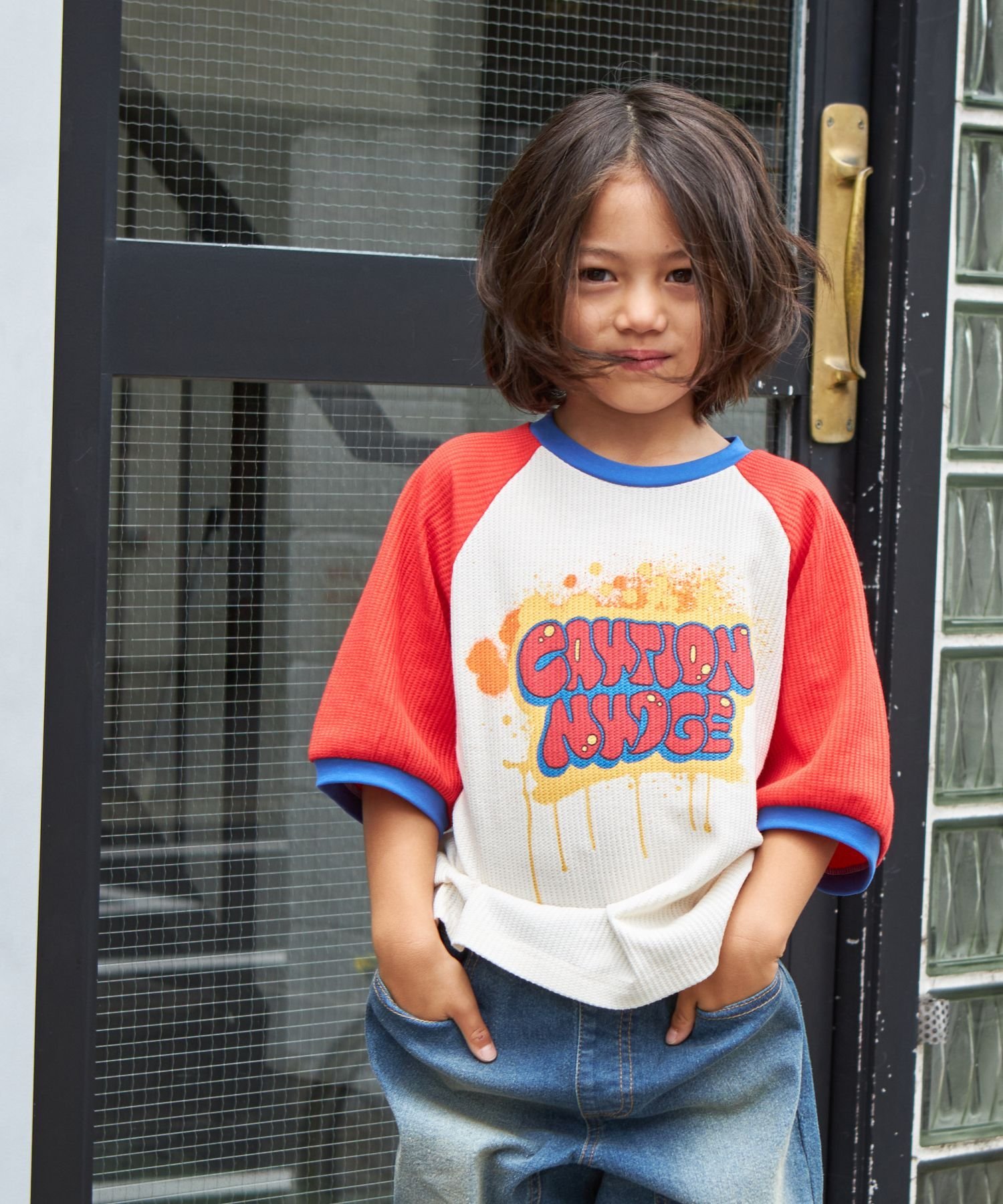 【SALE／40%OFF】PAIRMANON STREET 【PAIRMANON STREET】配色ラグランリンガープリントTシャツ ペアマノン トップス その他のトップス レッド ブラック パープル