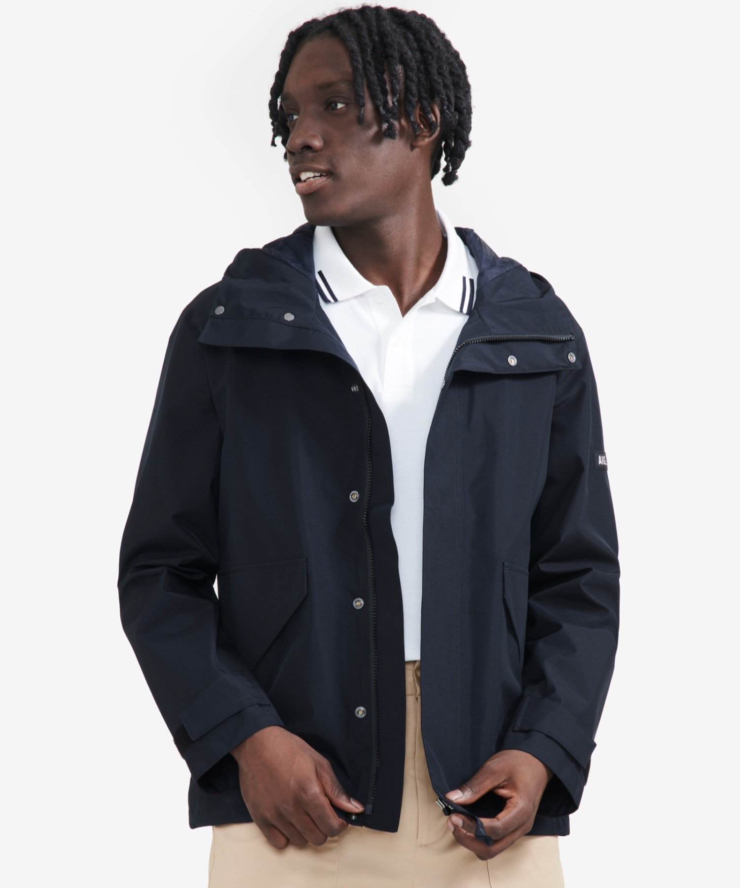 【SALE／30%OFF】AIGLE GORE-TEX ゴアテックス フーデッドジャケット エーグル ジャケット・アウター マウンテンパーカー ブラック【送料無料】