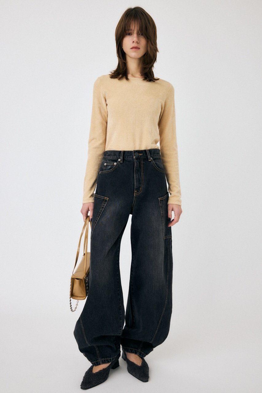 【SALE／70%OFF】MOUSSY VELOUR TOUCH ロングスリーブトップス マウジー トップス ニット ホワイト