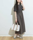 【SALE/60%OFF】BEAMS HEART WOMEN 異素材ドッキング 切替ワンピース ビームス アウトレット ワンピース・ドレス ワンピース グリーン ホワイト ブラック