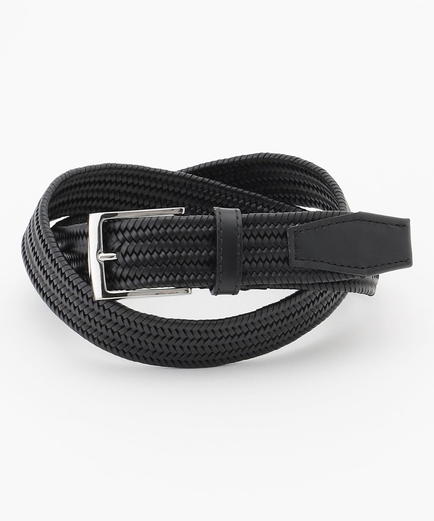 JOSEPH HOMME 【イタリア素材使用/日本製】レザーメッシュストレッチ ベルト ジョゼフ オム ファッション雑貨 ベルト ブラック グレー【送料無料】