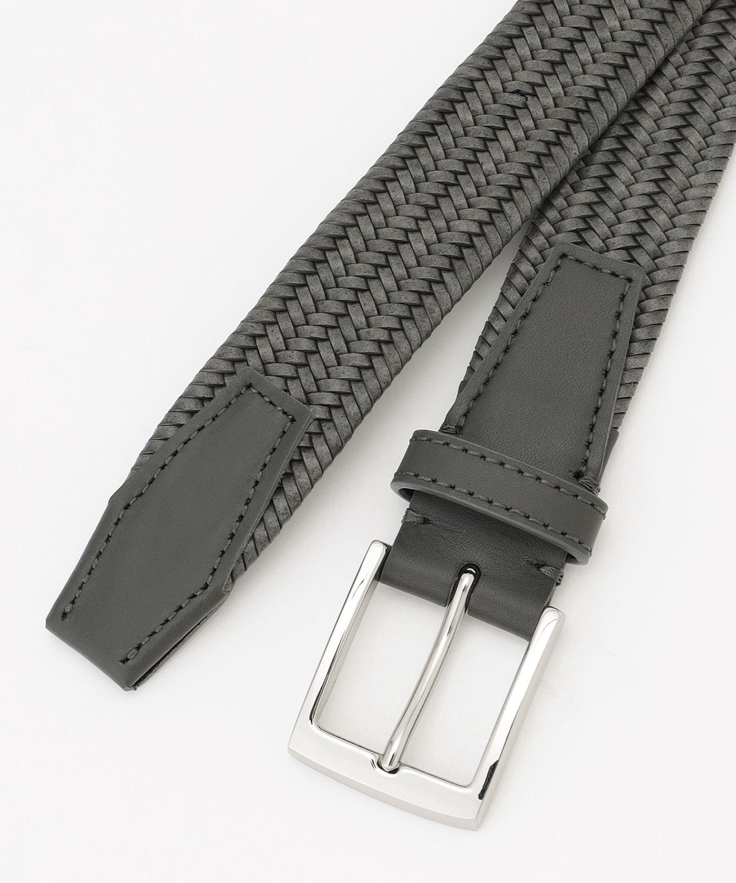 JOSEPH HOMME 【イタリア素材使用/日本製】レザーメッシュストレッチ ベルト ジョゼフ オム ファッション雑貨 ベルト ブラック グレー【送料無料】