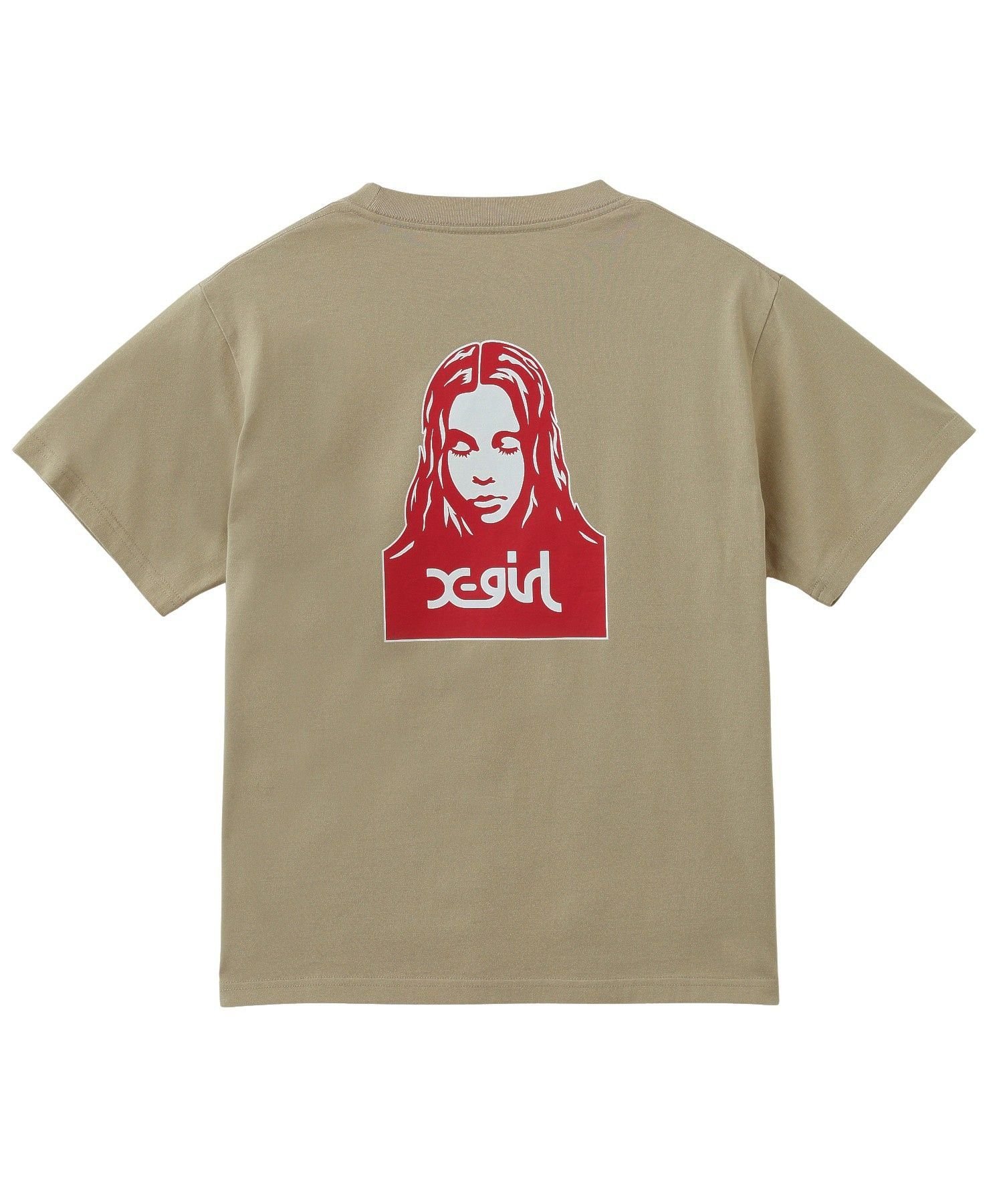 X-girl FACE S/S TEE エックスガール トップス カットソー・Tシャツ ブラック ホワイト レッド ベージュ