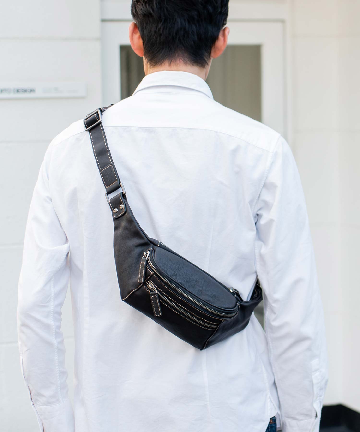 【SALE／40%OFF】aroco 【イタリアンレザー】本革ボディバッグ メンズ レザー 小さめ 高級感 ヴィータフェリーチェ バッグ ボディバッグ・ウエストポーチ ブラウン ブラック【送料無料】