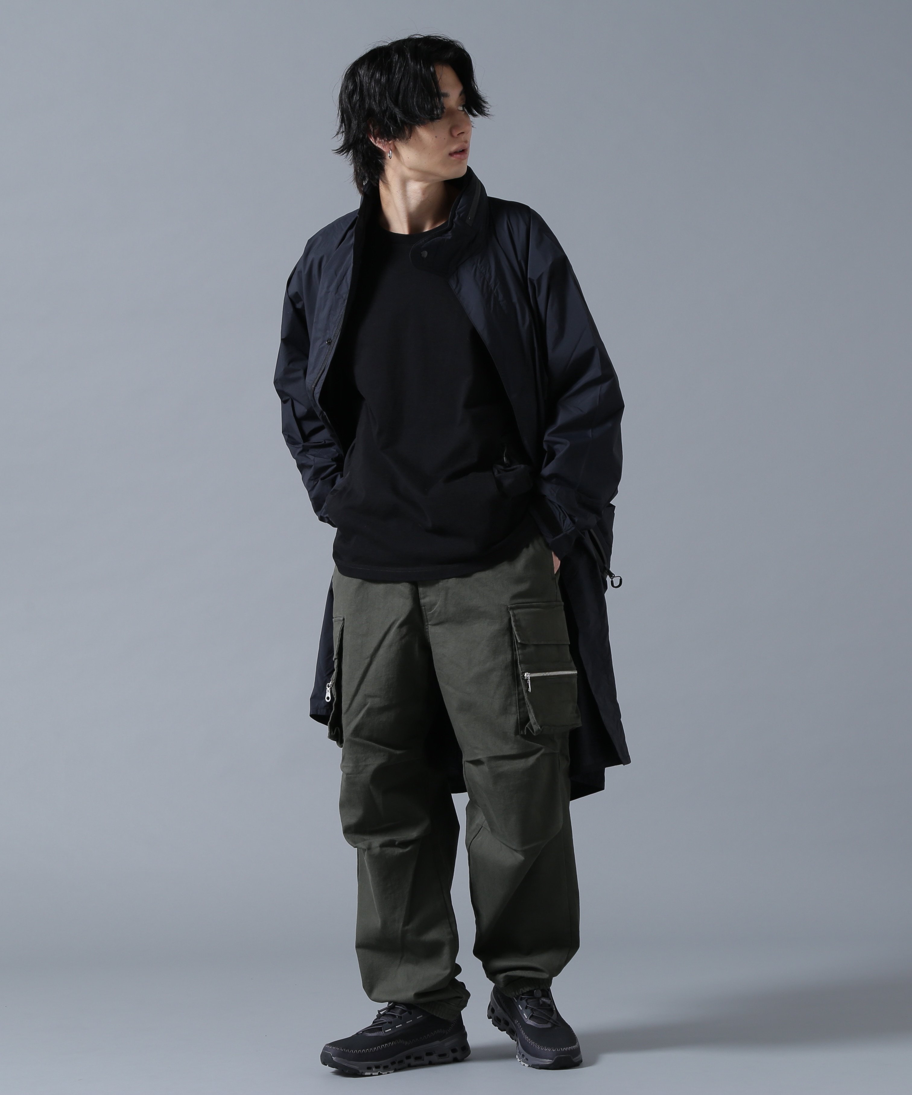 B omnivore/ビーオムニボー ZIP CARGO PANTS ジップカーゴパンツ ビーバー パンツ その他のパンツ カーキグリーン ブラック