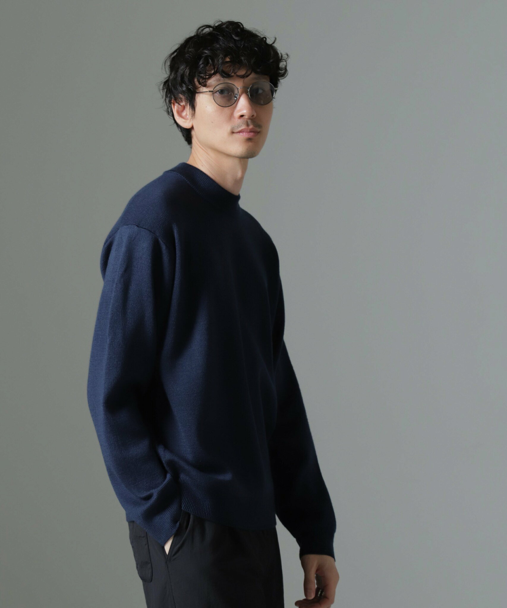 【SALE/60%OFF】NANO universe タスマニアミックス ミラノリブリラックスモックネックニット ナノユニバース トップス ニット グリーン ブラック グレー ブラウン ネイビー