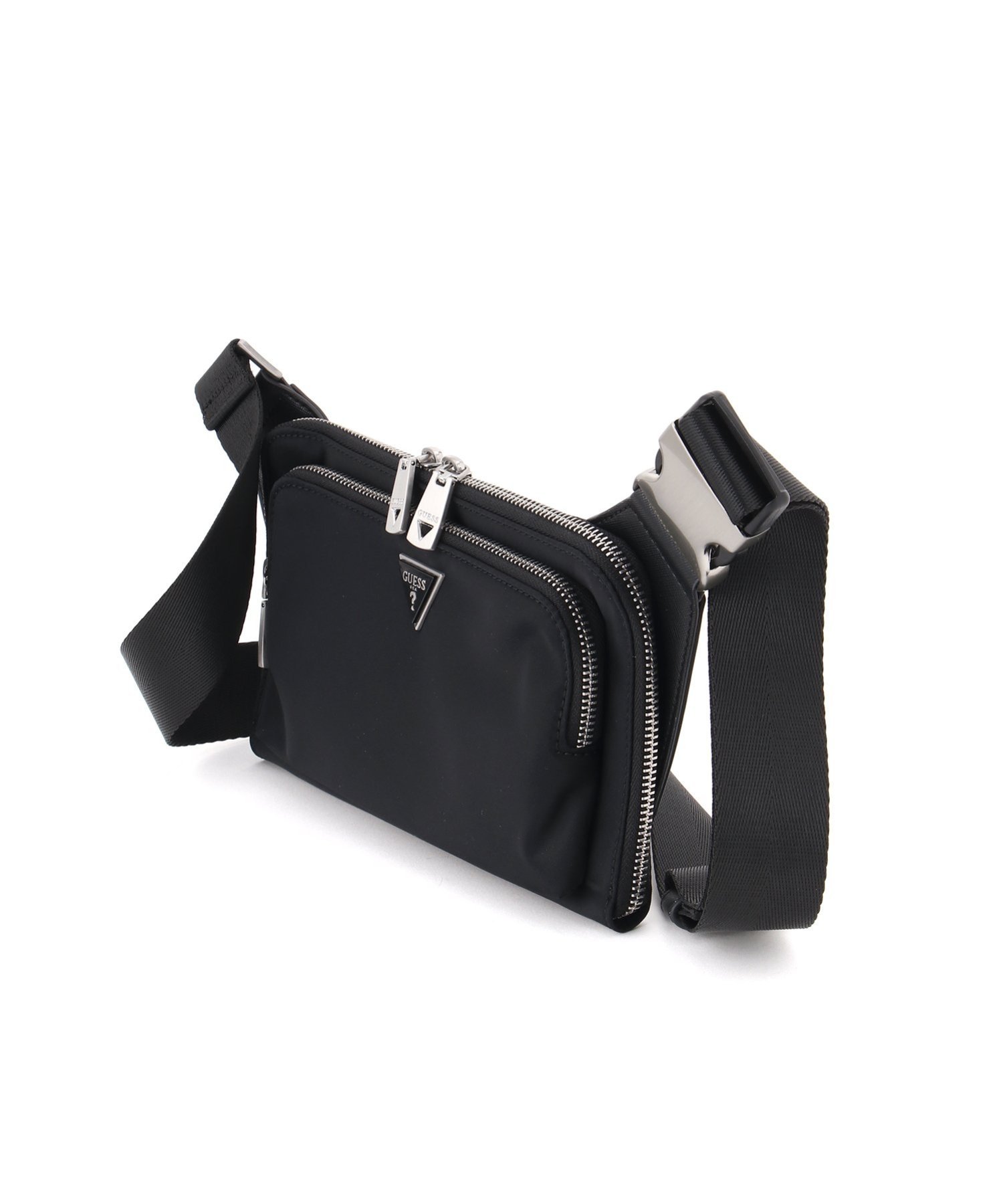 GUESS ボディバッグ (M)MILANO Bumbag S ゲス バッグ ショルダーバッグ ブラック グレー