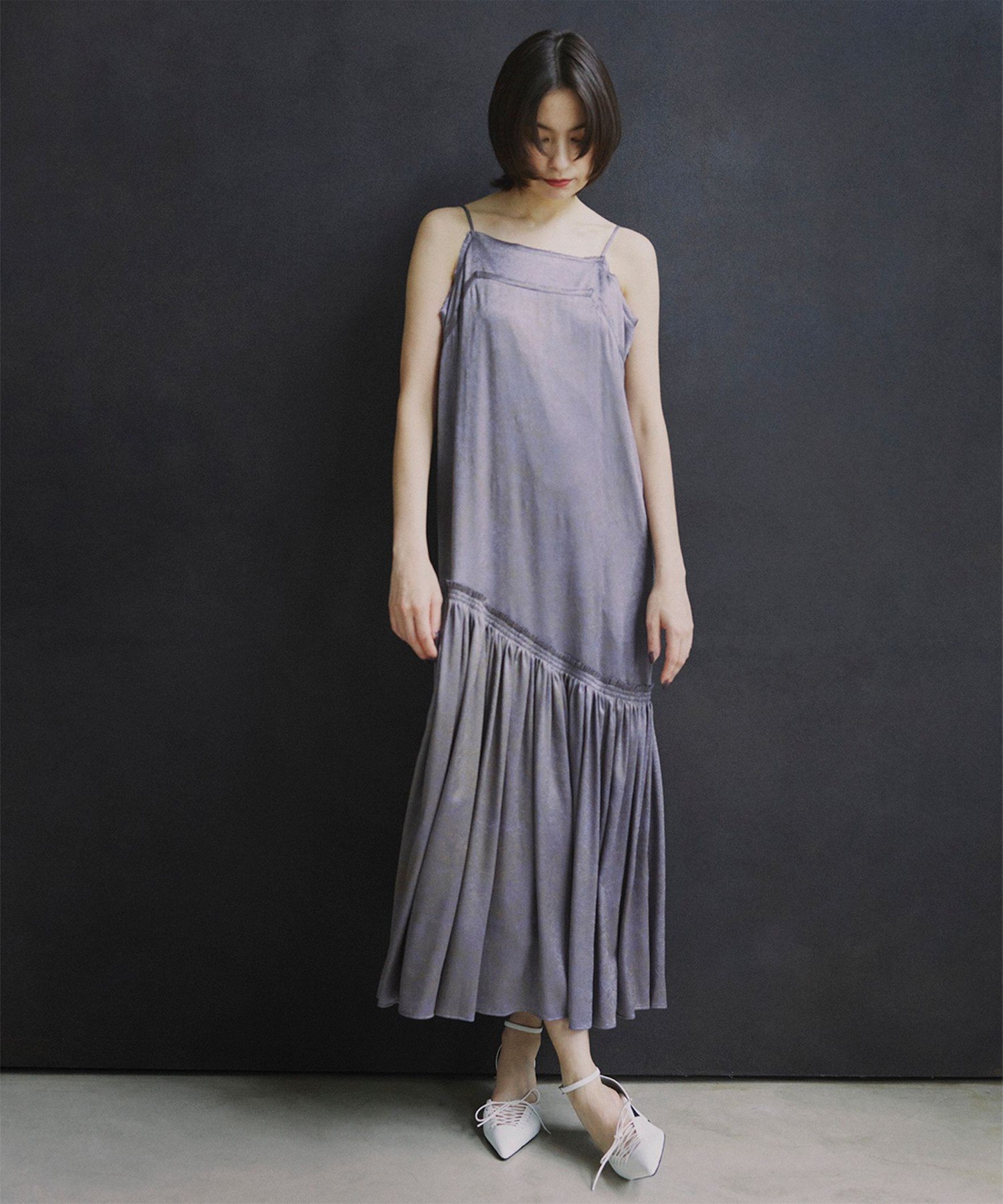 【SALE／50%OFF】Ray BEAMS RBS / サテンプリントキャミ ワンピース ビームス ウイメン ワンピース・ドレス その他のワンピース・ドレス ブラック【送料無料】