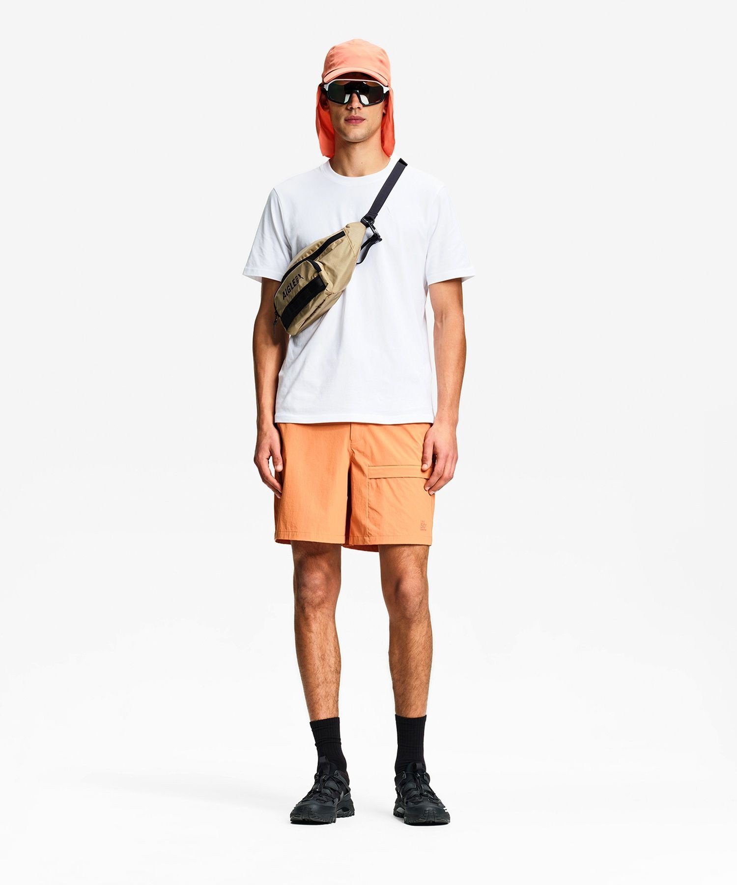 AIGLE 【UPF50+ SolarPack】UVカット 吸水速乾 接触冷感 ソーラーパック テックショーツ エーグル パンツ その他のパンツ グリーン オレンジ【送料無料】
