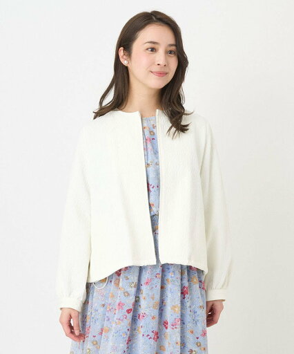 【SALE/50%OFF】MK MICHEL KLEIN(小さいサイズ) 【小さいサイズ】フクレジャガードノーカラーブルゾン/洗える メゾンドゥサンク ジャケット・アウター その他のジャケット・アウター ブラック ホワイト【送料無料】 【SALE/50%OFF】MK MICHEL KLEIN(小さいサイズ) 【小さいサイズ】フクレジャガードノーカラーブルゾン/洗える メゾンドゥサンク ジャケット・アウター その他のジャケット・アウター ブラック ホワイト【送料無料】