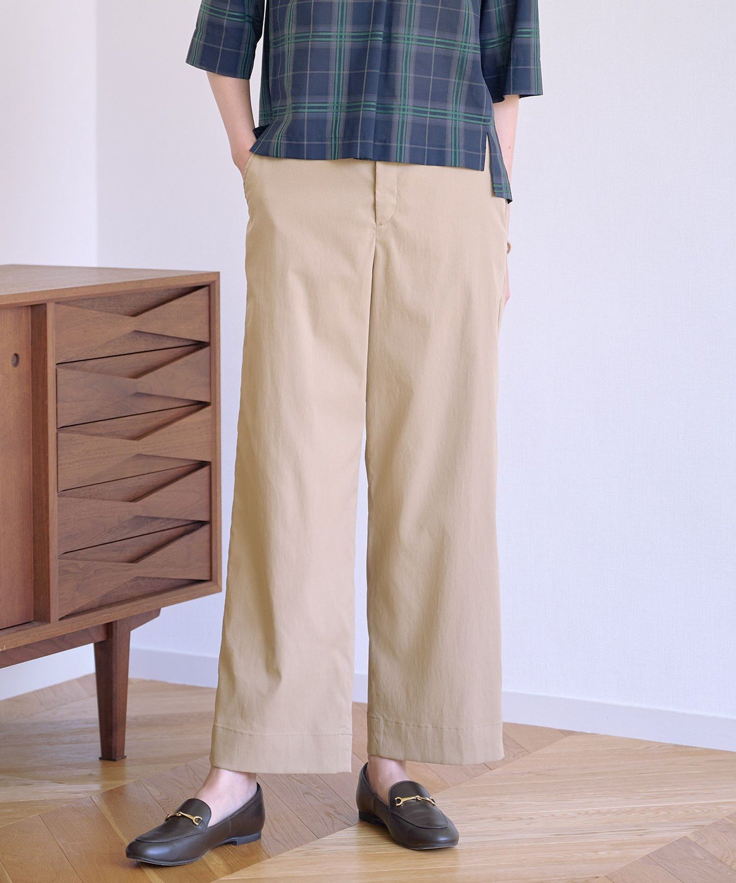 J.PRESS 【洗える・接触冷感・撥水・UVカット】タスランチノ パンツ ジェイプレス パンツ チノパンツ ベージュ ブラウン【送料無料】