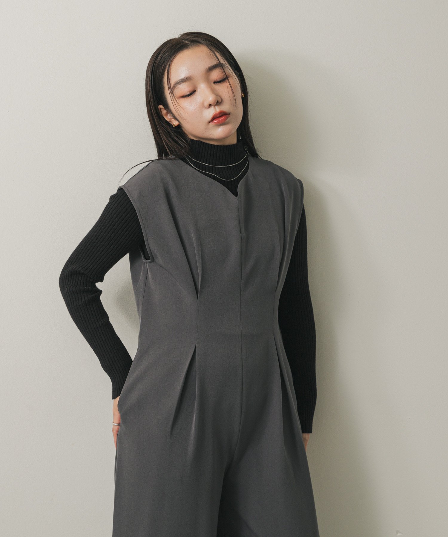 【SALE／61%OFF】SENSE OF PLACE ウエストタックハートネックロンパース センス オブ プレイス オール..