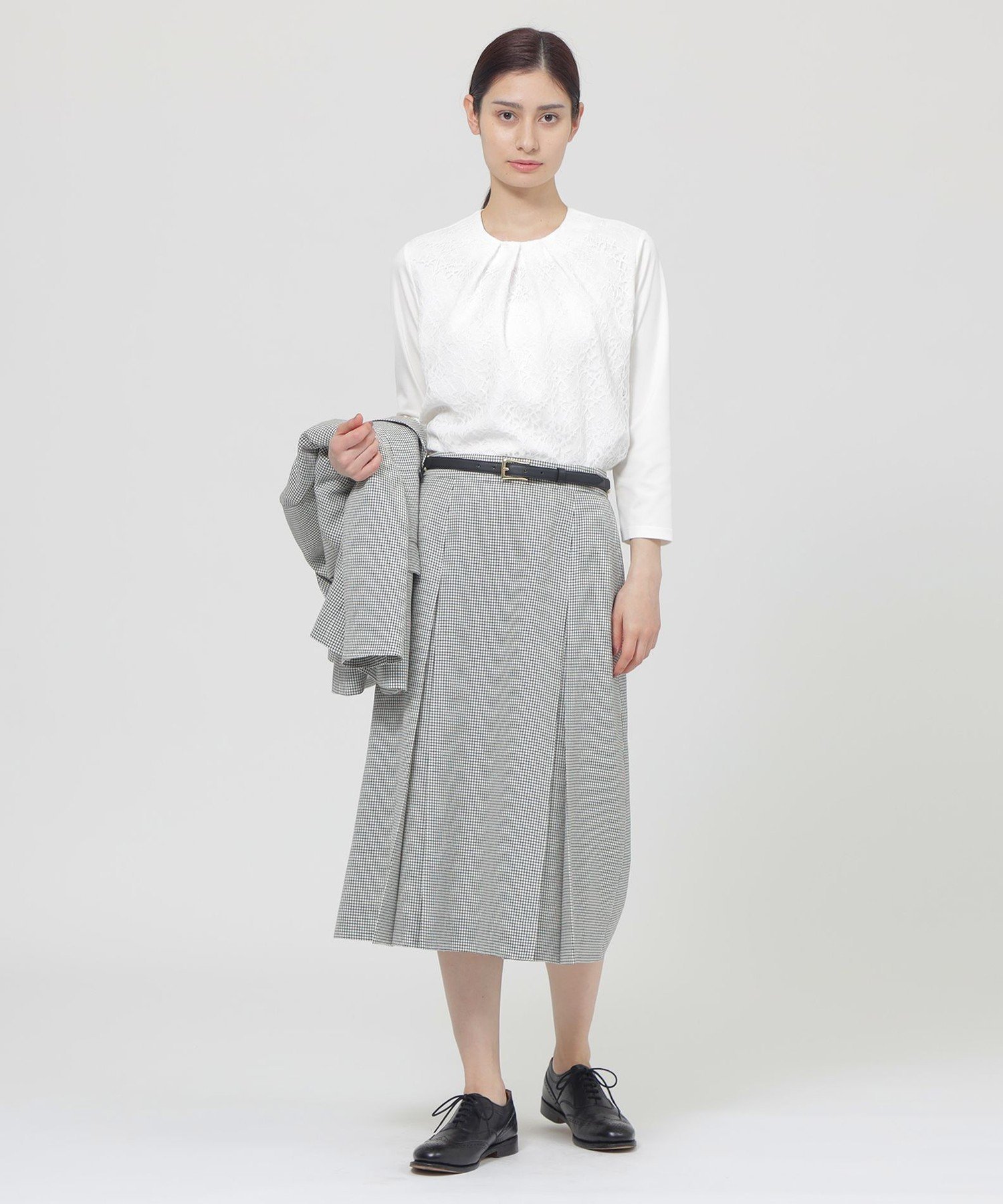 Paul Stuart 【Nikkei Magazine掲載】【ウォッシャブル】ドレスジャージ プルオーバー ポール・スチュアート トップス カットソー・Tシャツ ブラック ホワイト
