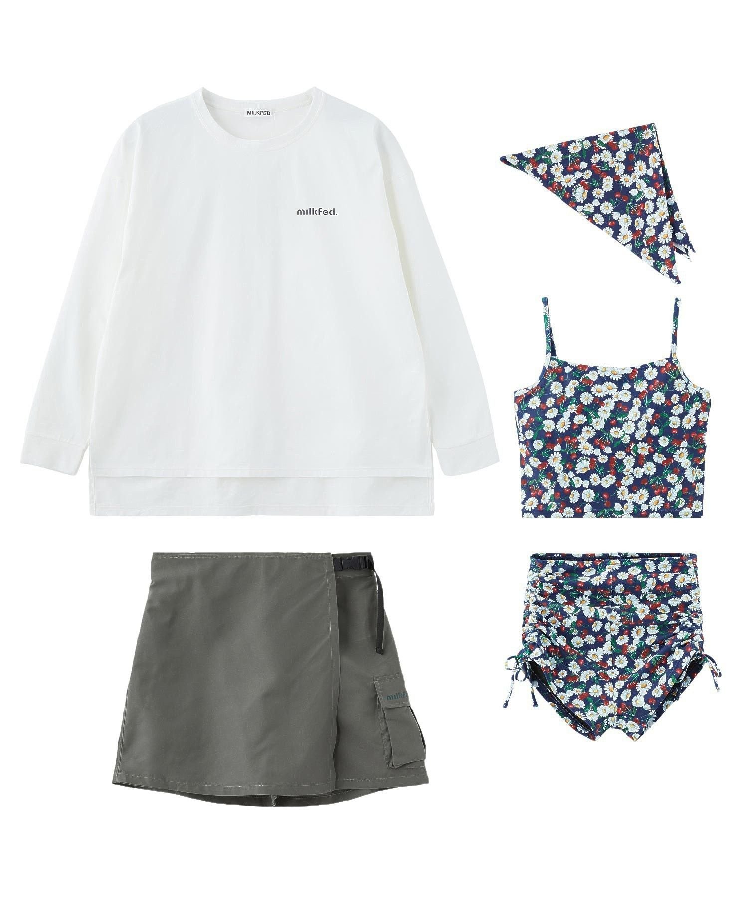 MILKFED. 4-PIECE SWIMSUIT SET ミルクフェド アクセサリー・腕時計 その他のアクセサリー・腕時計 ネイビー ブラック
