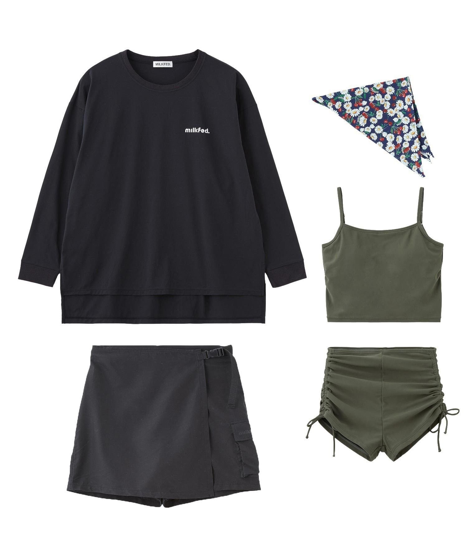MILKFED. 4-PIECE SWIMSUIT SET ミルクフェド アクセサリー・腕時計 その他のアクセサリー・腕時計 ネイビー ブラック