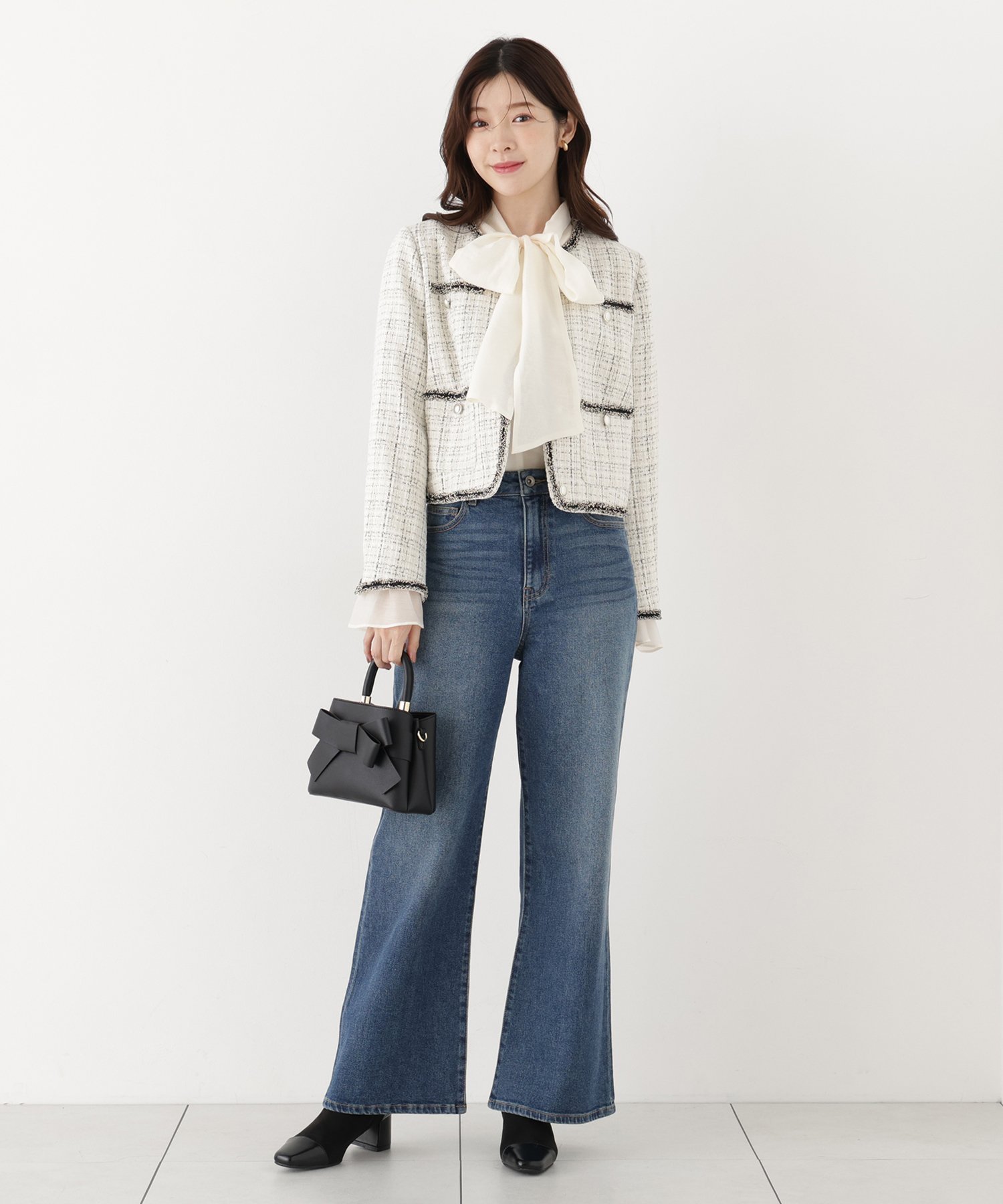 PROPORTION BODY DRESSING ＜a/mie＞ワイドデニムパンツ プロポーションボディドレッシング パンツ その他のパンツ ブルー