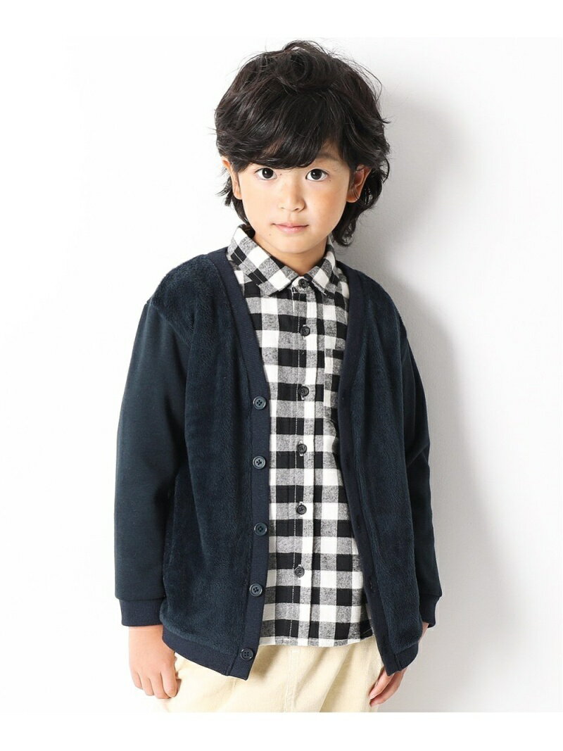 devirock 裏シャギー カーディガン 裏起毛 男の子 女の子 トップス カーディガン デビロックストア 子供服 キッズ デビロック ニット カーディガン ブラウン ネイビー ブラック