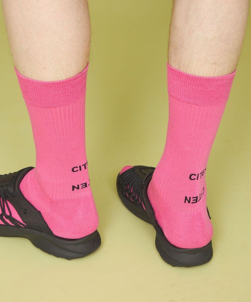 CITEN ＜CITEN＞ ロゴ ソックス シテン 靴下・レッグウェア 靴下 ピンク ホワイト ブラック レッド イエロー グリーン ネイビー ブルー パープル