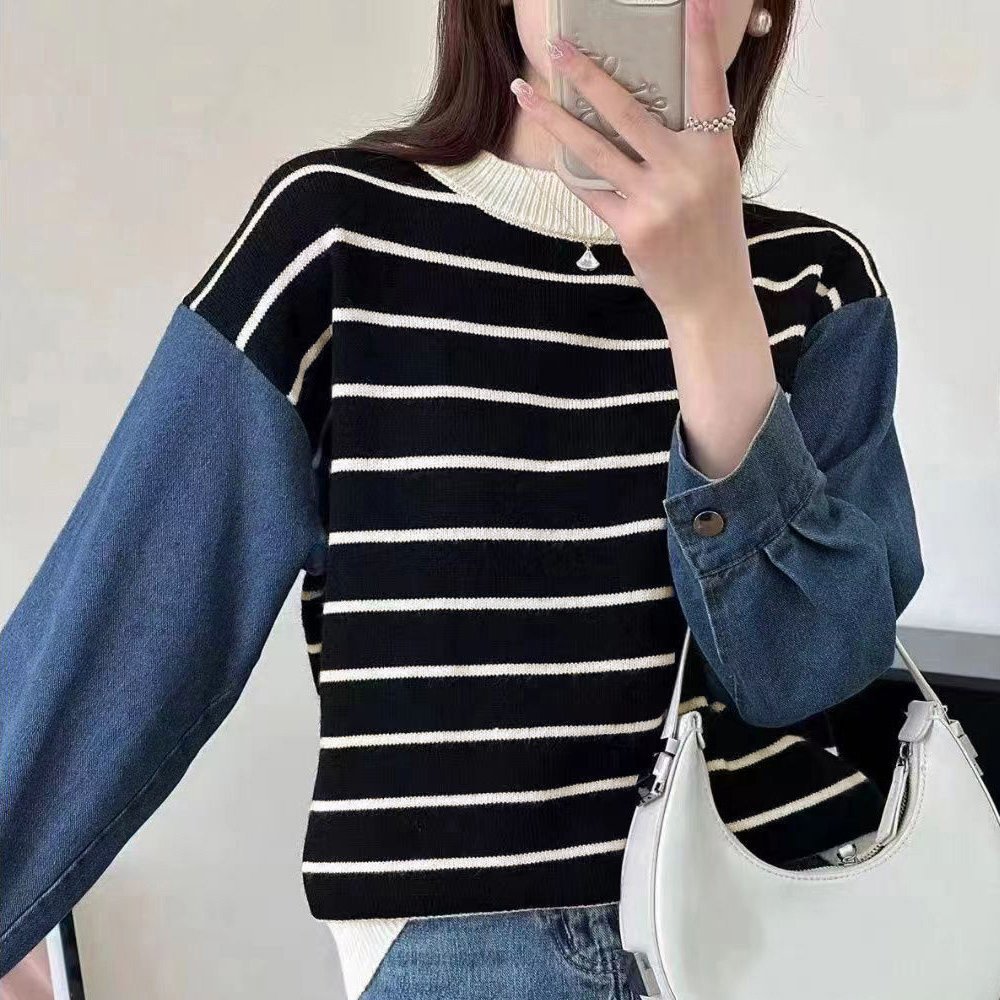 【SALE／30%OFF】miniministore レイヤード風ニットトップスレディース韓国 ミニミニストア トップス ニット ピンク ブラック ホワイト ブラウン