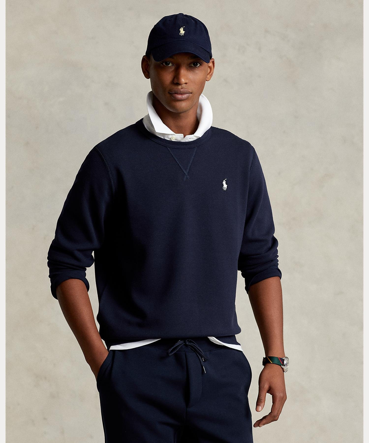 POLO RALPH LAUREN ダブルニット スウェットシャツ ラルフローレン トップス スウェット トレーナー ネイビー【送料無料】