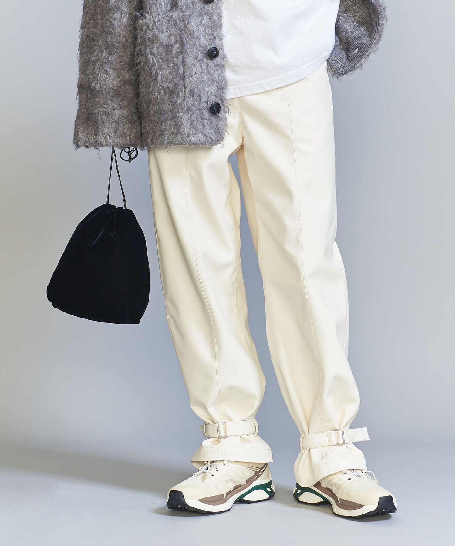 【SALE/80%OFF】BEAUTY&YOUTH UNITED ARROWS レザーライク ベルトヘム パンツ ユナイテッドアローズ アウトレット パンツ その他のパンツ ホワイト カーキグリーン