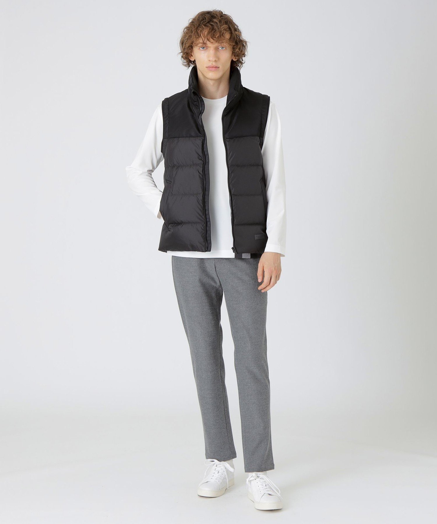 【SALE／40%OFF】BLACK LABEL CRESTBRIDGE 【一部店舗限定】ファブリックコンビダウンベスト ブルーレーベル / ブラックレーベル・クレストブリッジ ジャケット・アウター ブルゾン・ジャンパー ネイビー ブラック【送料無料】