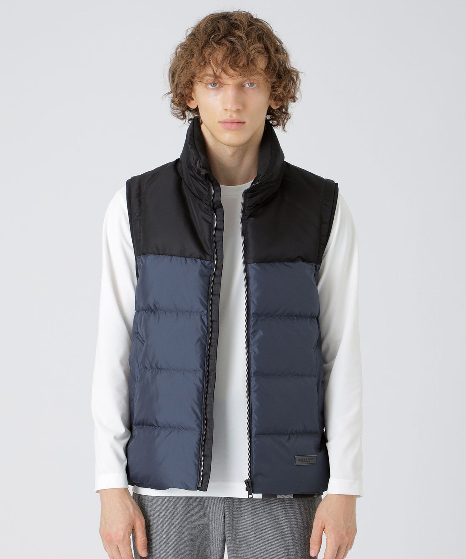 【SALE／40%OFF】BLACK LABEL CRESTBRIDGE 【一部店舗限定】ファブリックコンビダウンベスト ブルーレーベル / ブラックレーベル・クレストブリッジ ジャケット・アウター ブルゾン・ジャンパー ネイビー ブラック【送料無料】