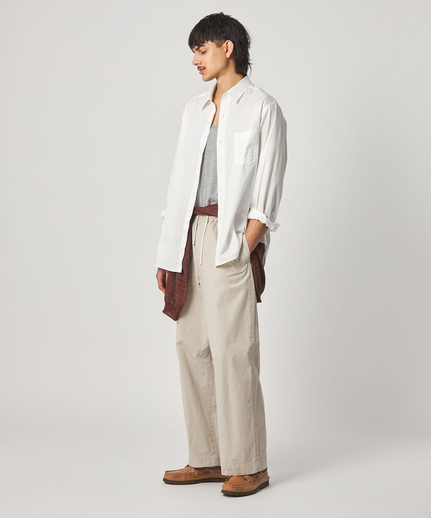 Steven Alan ＜Steven Alan＞ コットン/シルク バギー イージー パンツ ビューティー＆ユース ユナイテッドアローズ パンツ その他のパンツ ブラック ホワイト