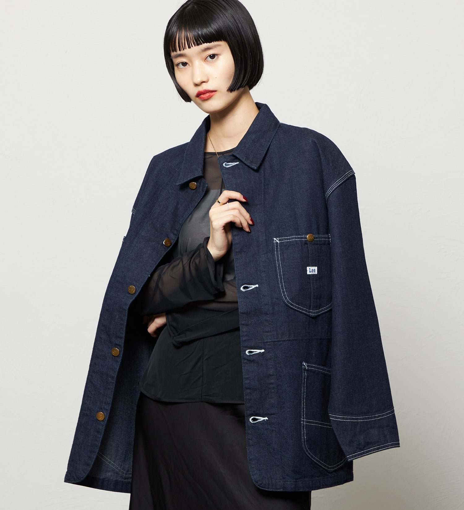 Lee レディース ロコジャケット DUNGAREES【セットアップ対応】 エドウインオンラインモール ジャケット・アウター カバーオール・ワークジャケット ブルー