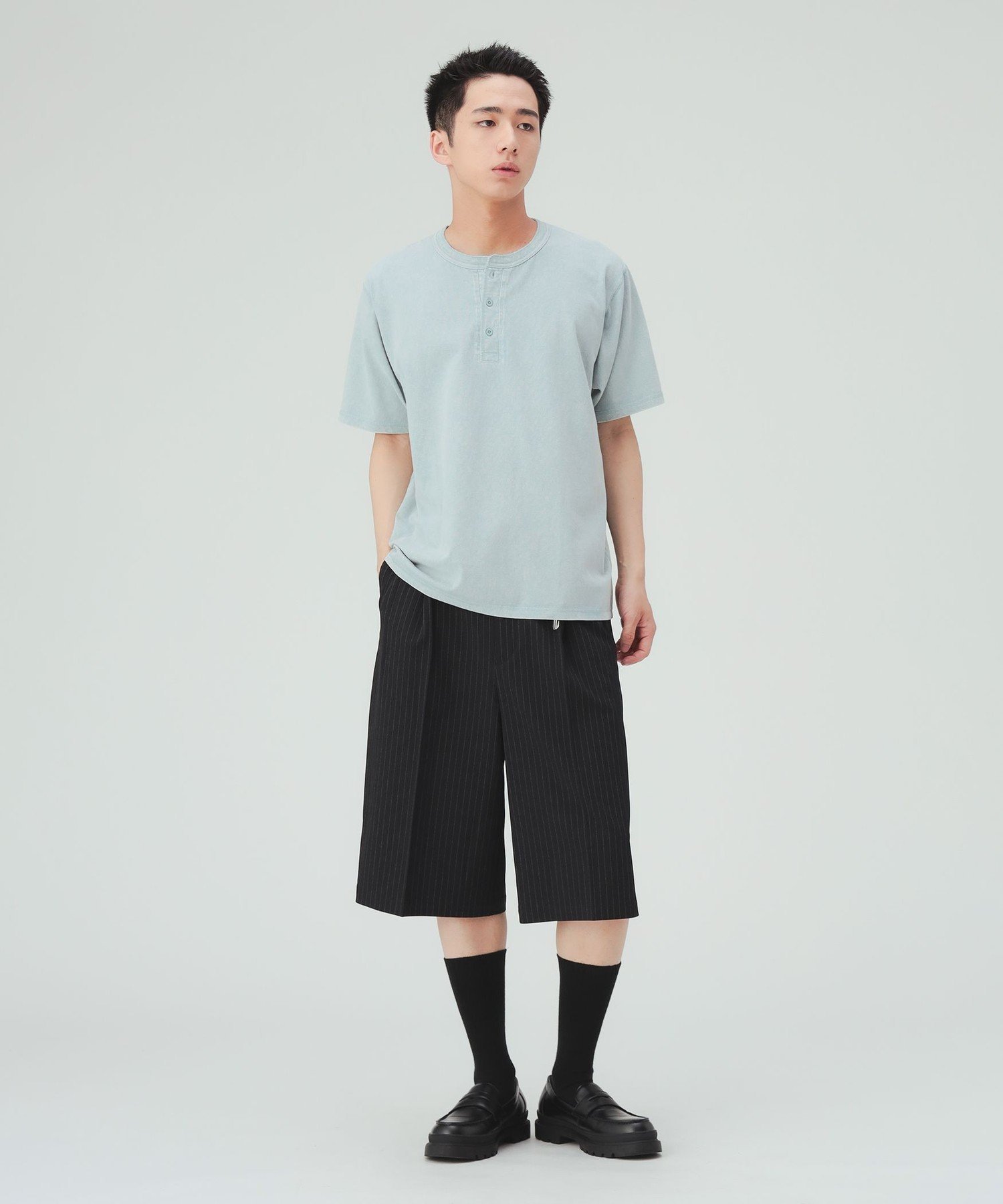 MEN 【7/31値下げ】2タック ワイド ストライプ ショートパンツ ビームス ハート パンツ その他のパンツ ブラウン ブラック