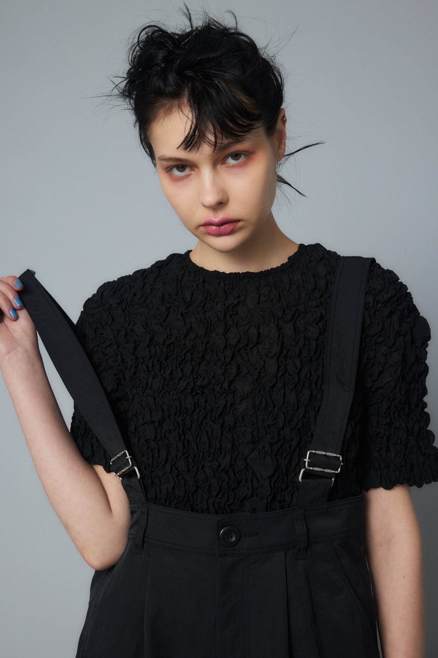 HeRIN.CYE Wide salopette ヘリンドットサイ パンツ その他のパンツ ブラック ブルー