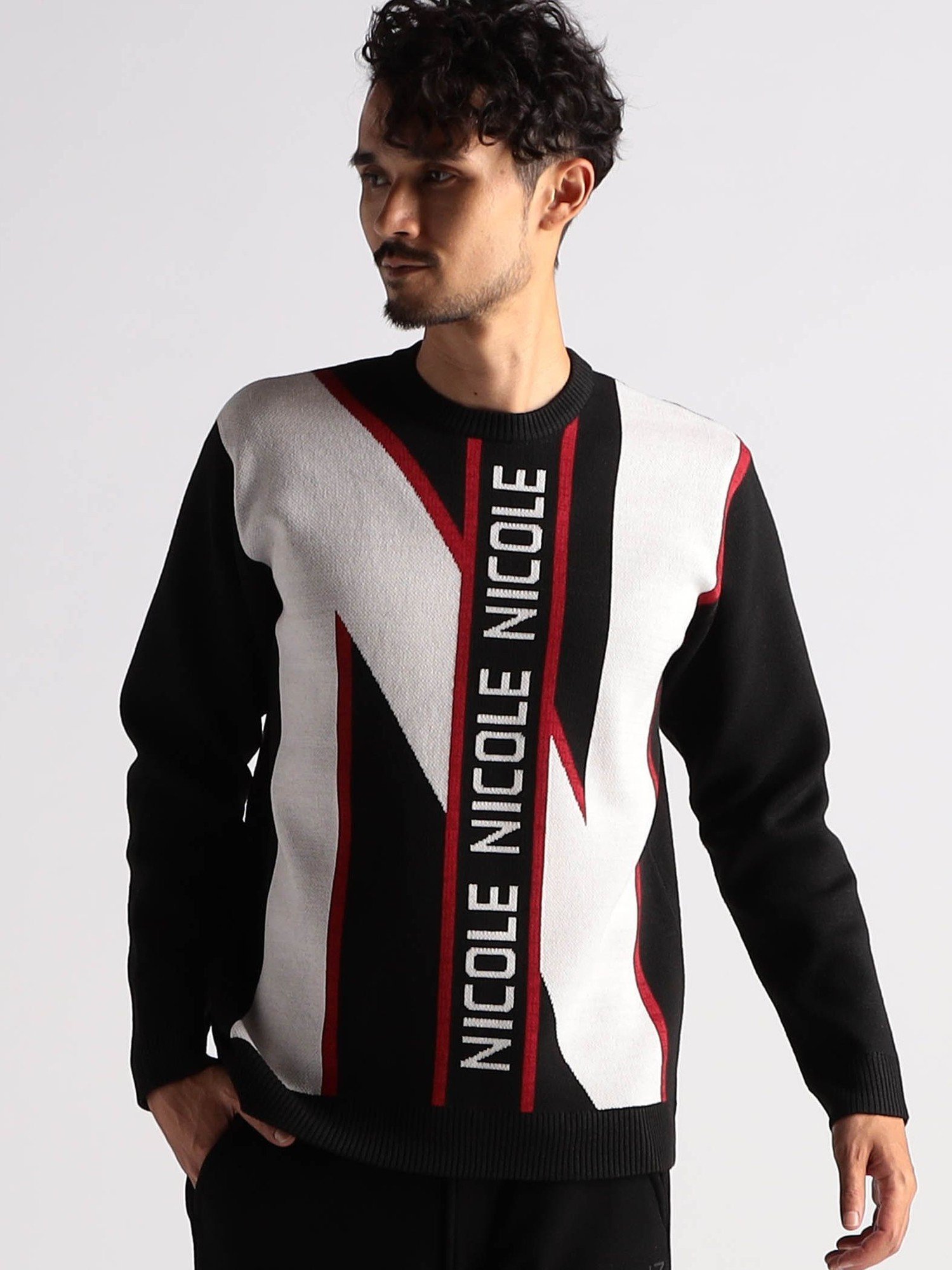 【SALE／55%OFF】NICOLE CLUB FOR MEN 【NICOLE SPORTS】ビッグロゴニット ニコル トップス ニット ホ..