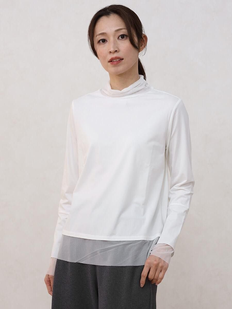 CLOVE ポイントシアーカットソー ラシュッド トップス カットソー・Tシャツ ホワイト ブラック【送料無料】