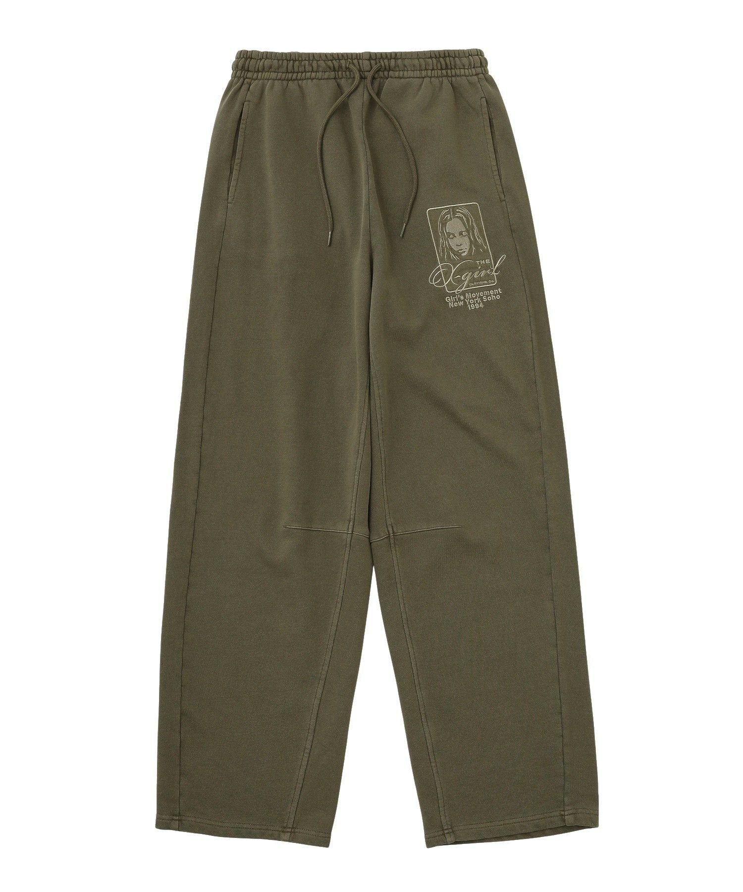 X-girl PIGMENT DYED FACE AND LOGO SQUARE PATCH SWEATPANTS エックスガール パンツ その他のパンツ ブラック グリーン ピンク