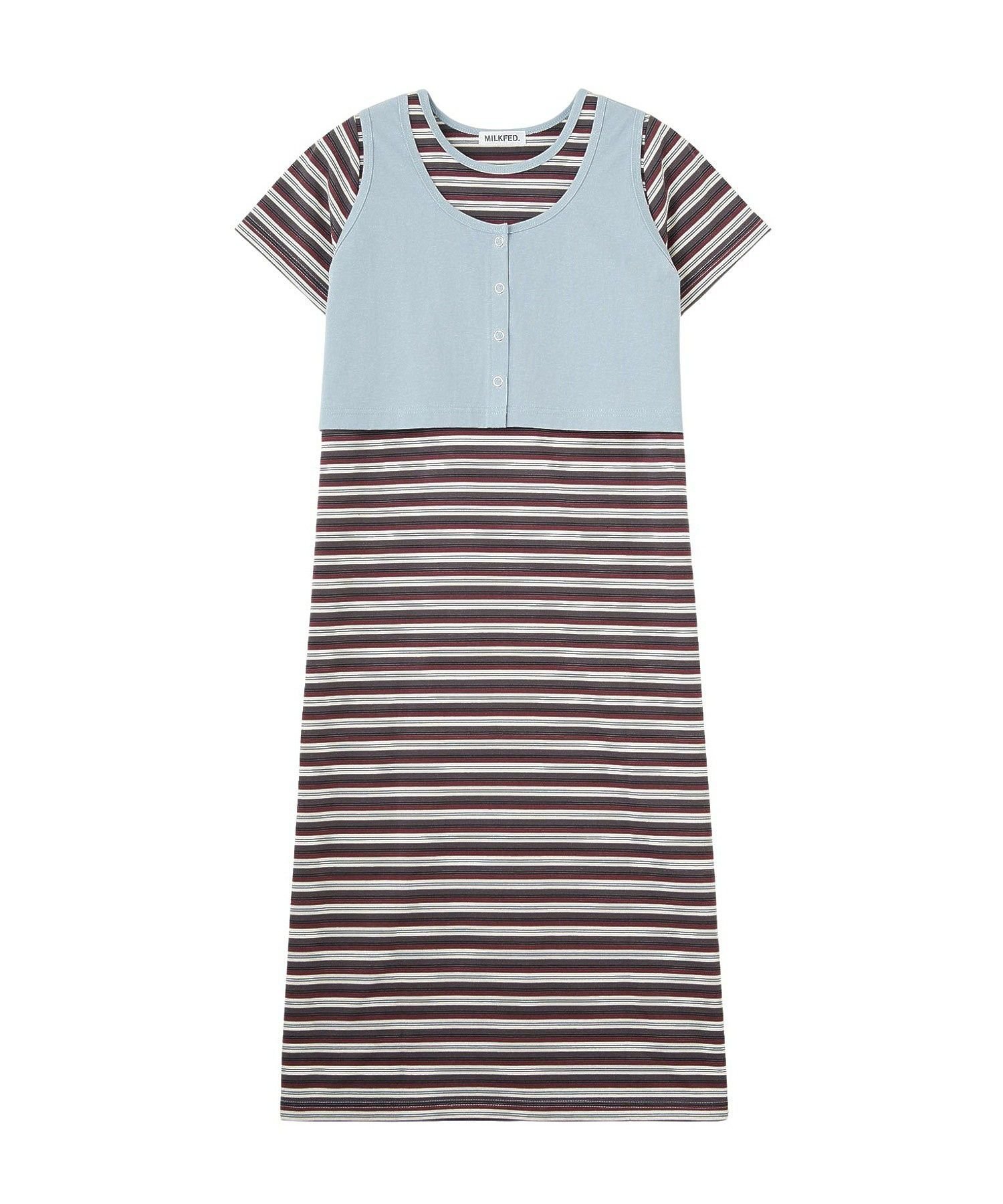 MILKFED. TANK TOP AND STRIPED DRESS SET ミルクフェド ワンピース・ドレス その他のワンピース・ドレス ブラック ネイビー