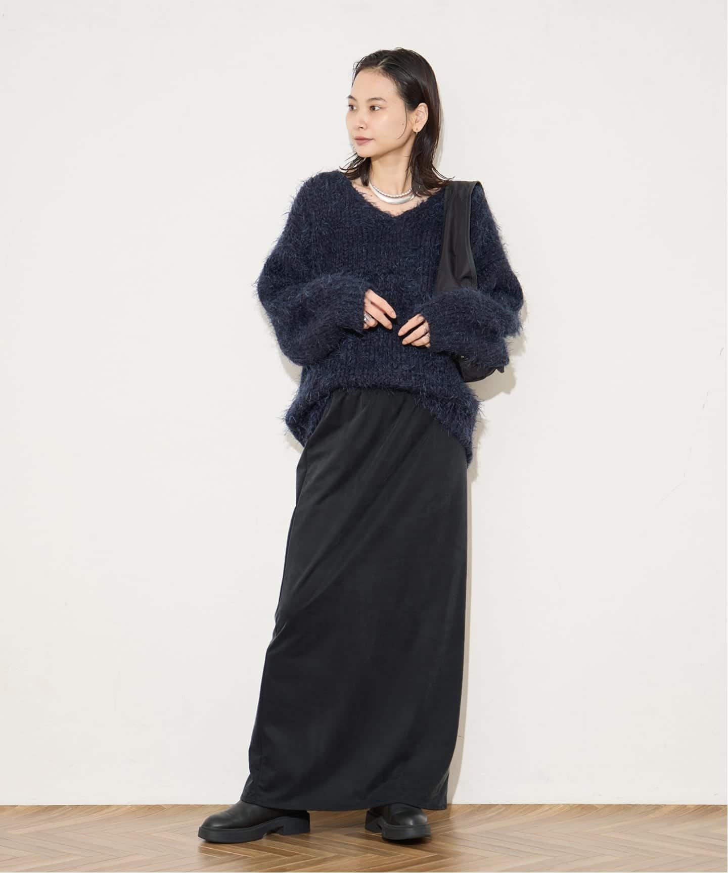 JOURNAL STANDARD 《追加4》フィブリルキュプラジャージーマキシスカート ジャーナル スタンダード スカート ロング・マキシスカート ブラック