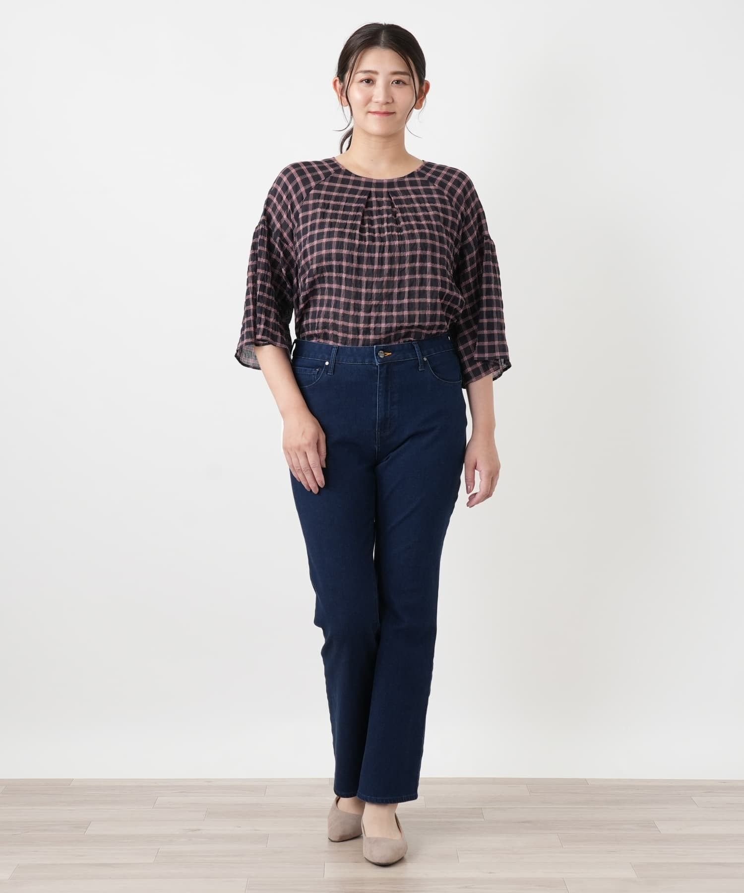Leilian PLUS HOUSE ジーンズ【L JEANS】 レリアン プラスハウス パンツ ジーンズ・デニムパンツ ネイビー ブルー