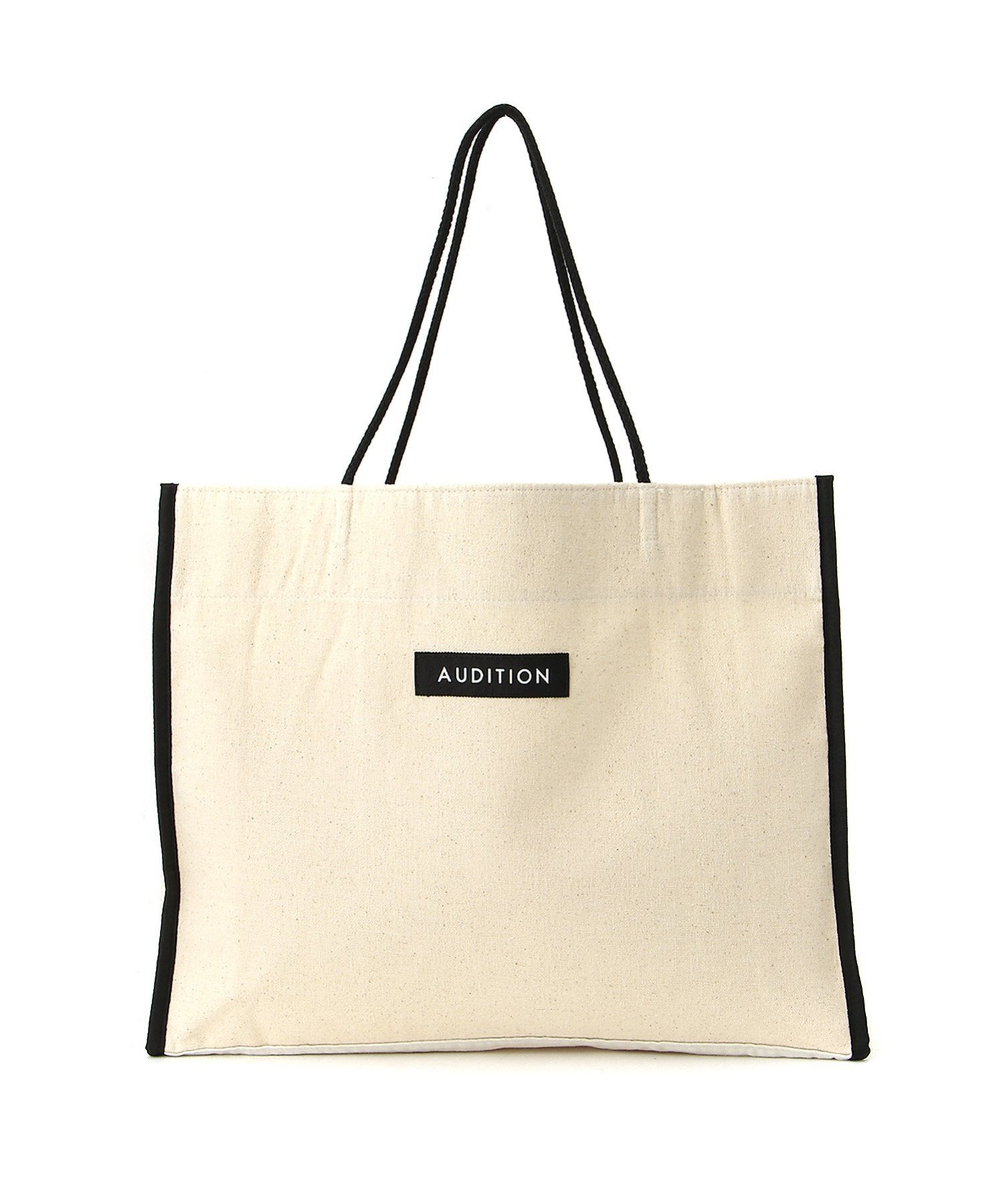【SALE／20%OFF】AUDITION E4792 オーガニックコットントートバッグ AUDITION アールエヌエーエヌ バッグ トートバッグ ブラック ホワイト