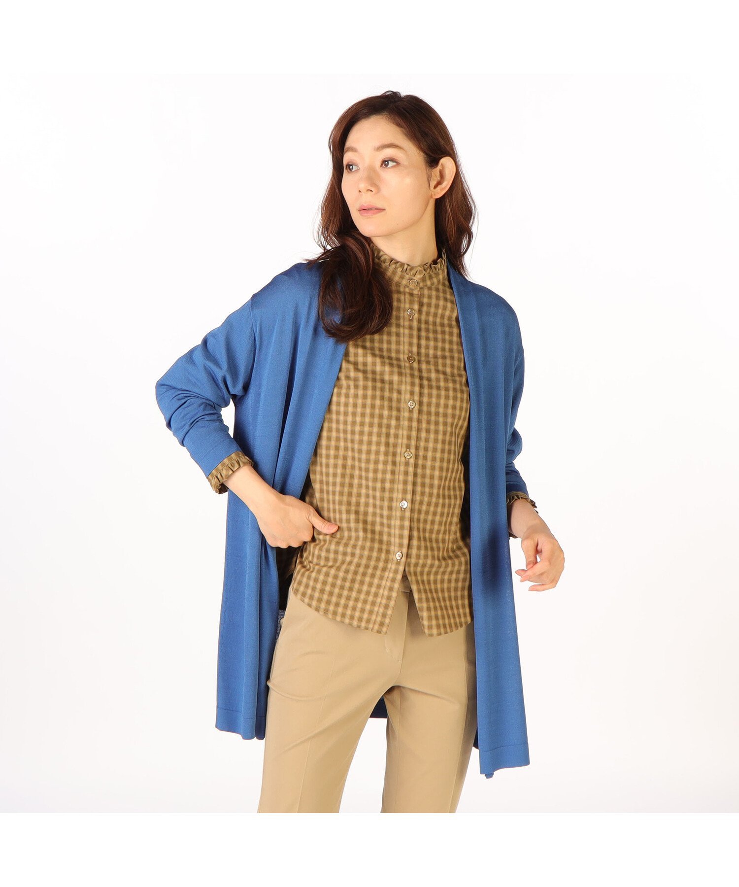 【SALE／70%OFF】SCAPA ブライトストレッチニット スキャパ トップス ニット ホワイト グレー ブルー【送料無料】