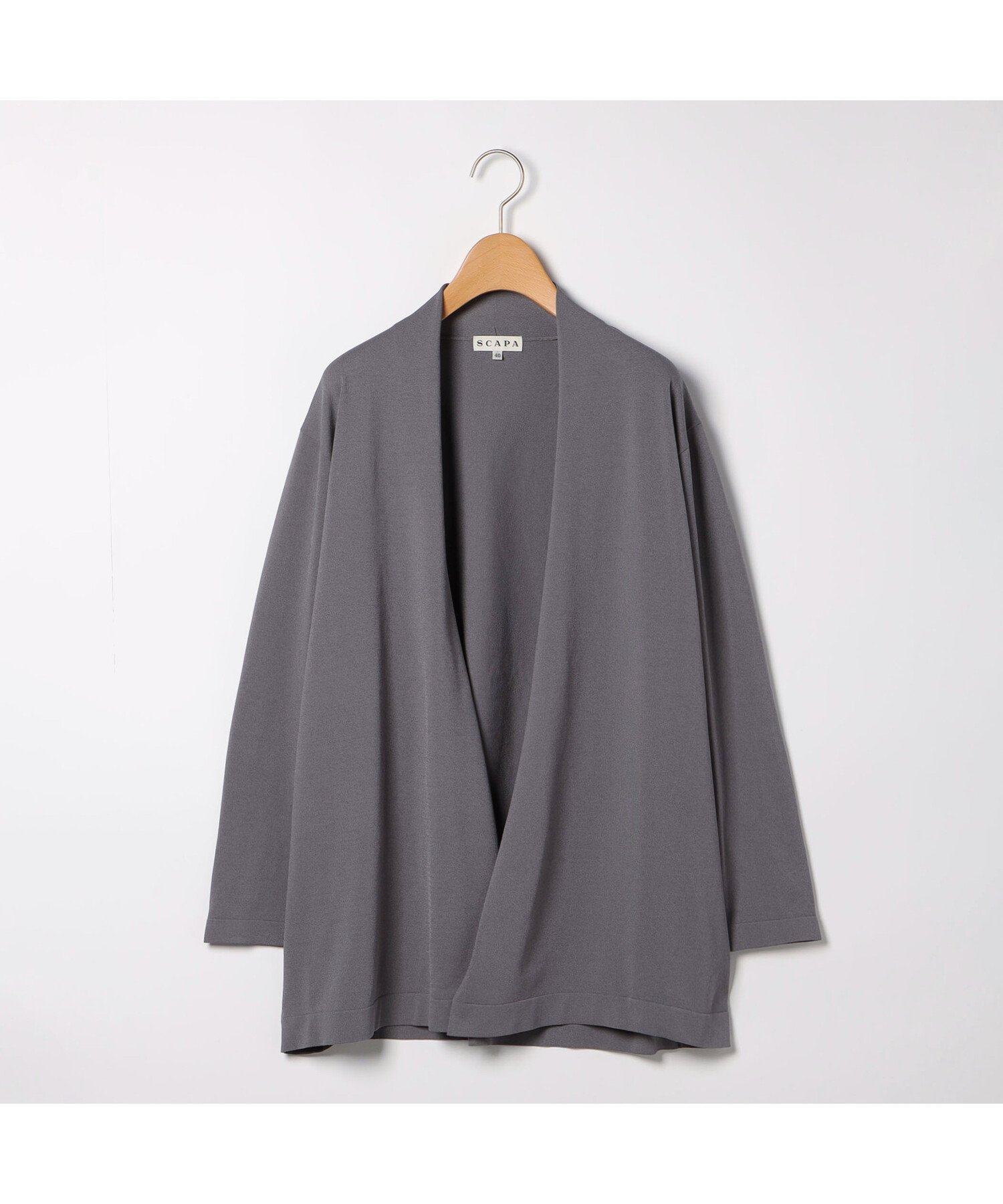 SCAPA ブライトストレッチニット スキャパ トップス ニット ホワイト グレー ブルー