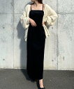 【SALE/66%OFF】JUNOAH ベロアバックリボンキャミワンピース ジュノア ワンピース・ドレス ワンピース ブラウン グレー ブラック