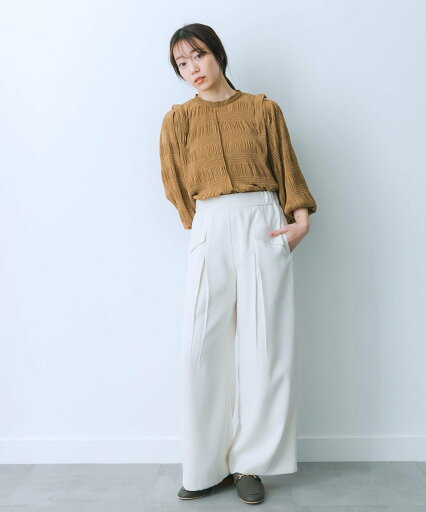 【SALE/50%OFF】SENSE OF PLACE フラップポケットワイドパンツ センス オブ プレイス パンツ その他のパンツ グレー ホワイト 【SALE/50%OFF】SENSE OF PLACE フラップポケットワイドパンツ センス オブ プレイス パンツ その他のパンツ グレー ホワイト