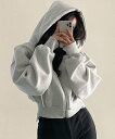 【SALE/30%OFF】miniministore ジップパーカー 韓国ショート丈フーディー ミニミニストア トップス スウェット・トレーナー グレー ブラッ...