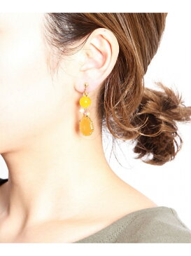 WYTHE CHARM オレンジ×イエロージェイドイヤリング ワイスチャーム アクセサリー