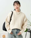 【SALE/50%OFF】FREAK'S STORE ミックスケーブル クルーネックニット 24AW フリークスストア トップス ニット ネイビー イエロー レ...