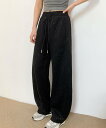 【SALE/18%OFF】LOWO カーブデザインスウェットパンツ ラメ入り ガール パンツ その他のパンツ ブラック グレー【送料無料】